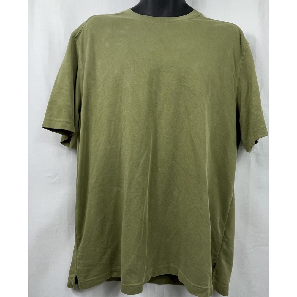 Tommy Bahama Soft Knit Olive Green Crew Neck T-Shirt‎ Men's Size L Casual